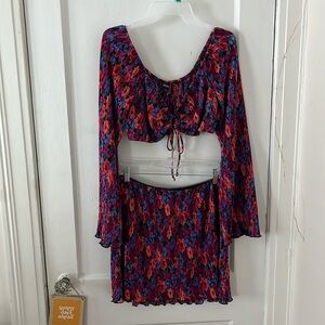 Two Piece matching set skirt and crop top